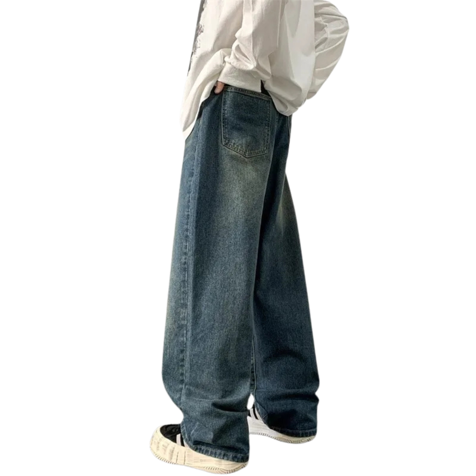Men's Jeans Loose Denim Pants Wide Leg Jean Straight