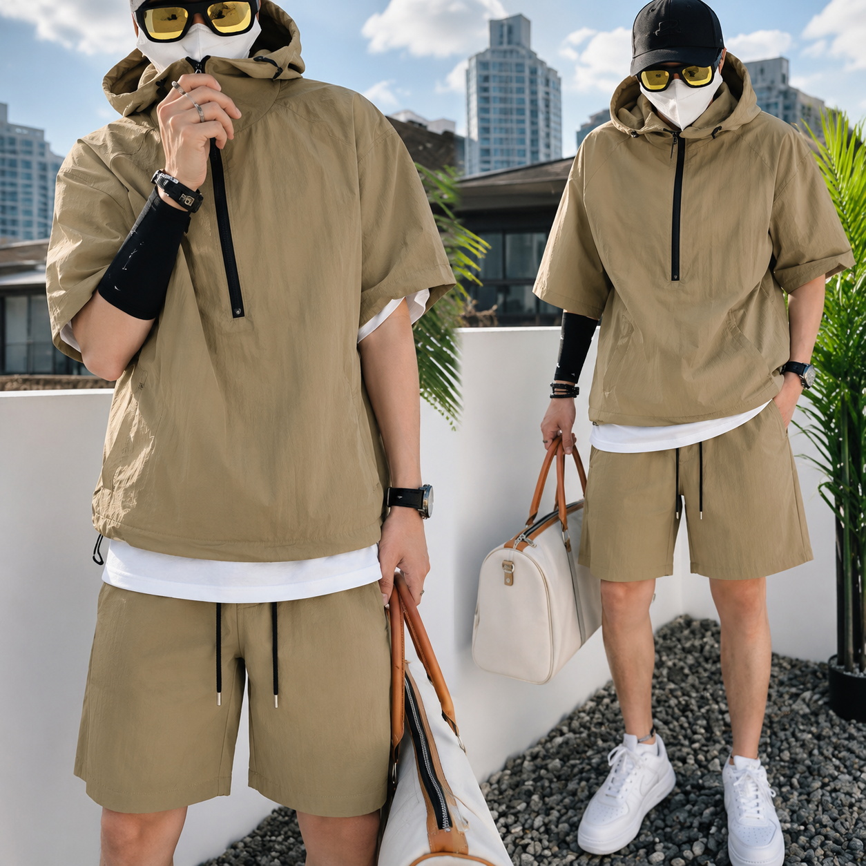סט קז׳ואל אוברסייז לגברים Urban Khaki
