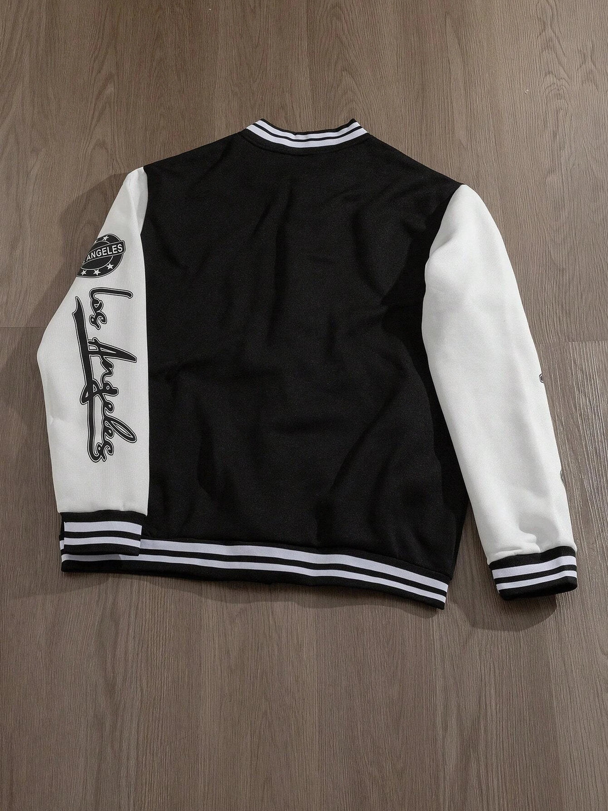 Men's Manfinity Emrg Simple Print Daily Long-Sleeve Baseball Jacket