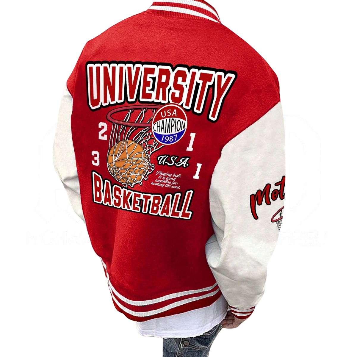 Men's Manfinity Emrg Oversized Drop Shoulder Varsity Jacket Letter