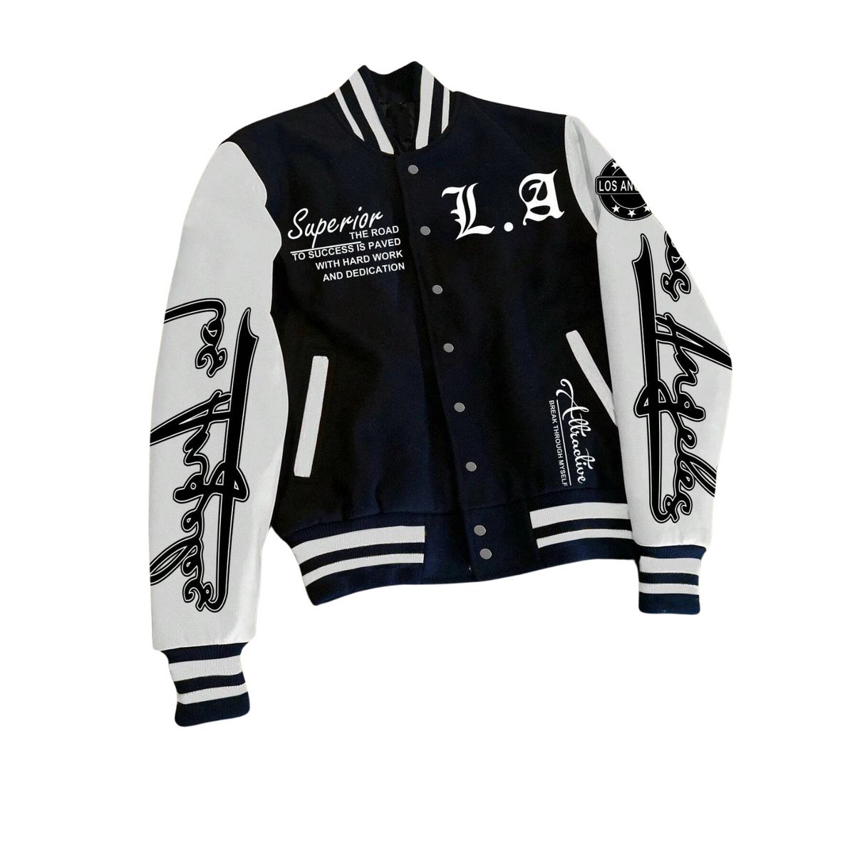 Men's Manfinity Emrg Simple Print Daily Long-Sleeve Baseball Jacket