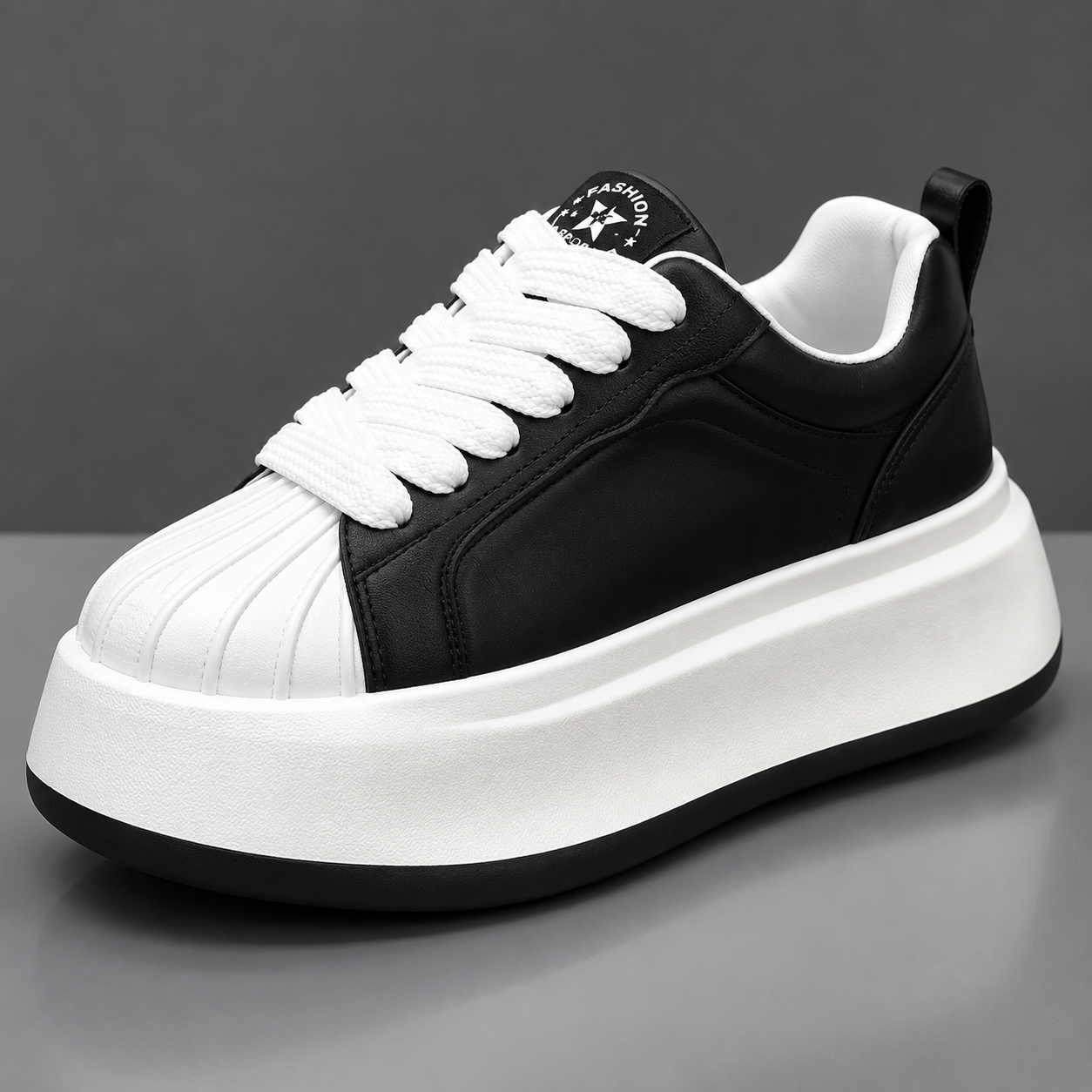 סניקרס פלטפורמה לגברים Black & White