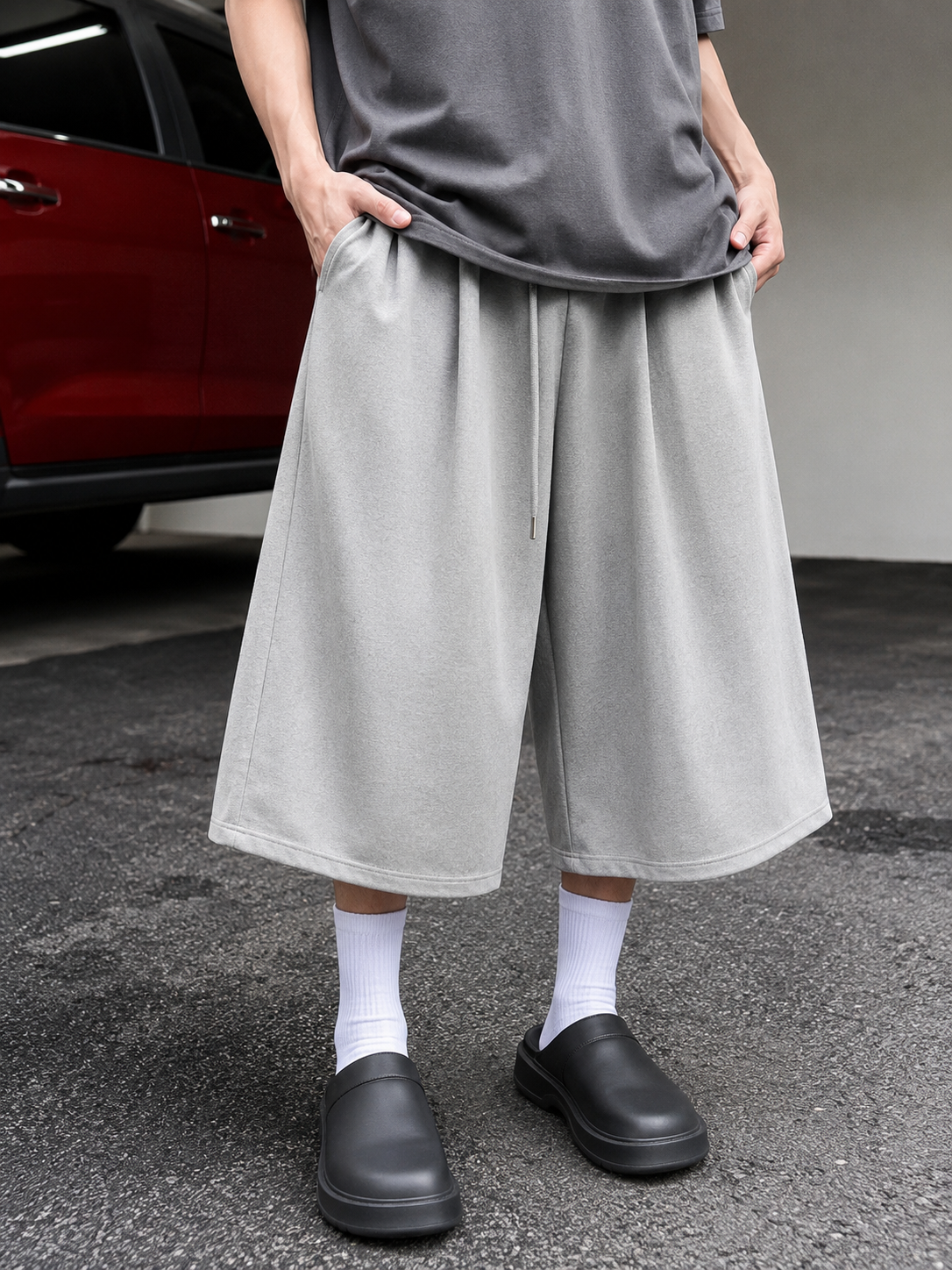 מכנסי ברמודה אוברסייז לגברים  Urban Grey