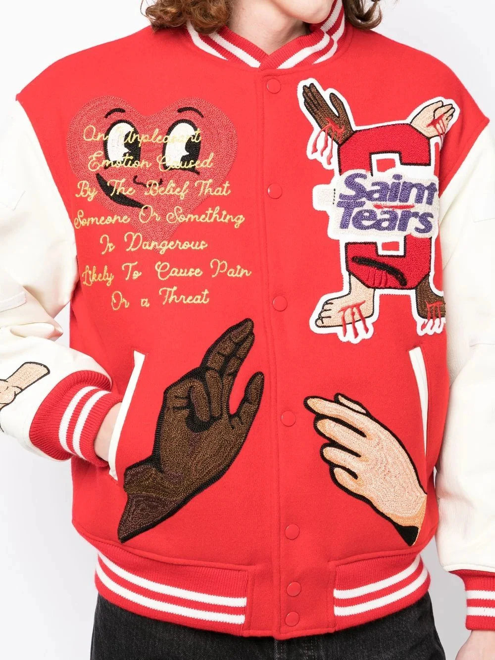 Men's Loose Jacket Longsleeved Baseball Jacket Retro Letter Cycling