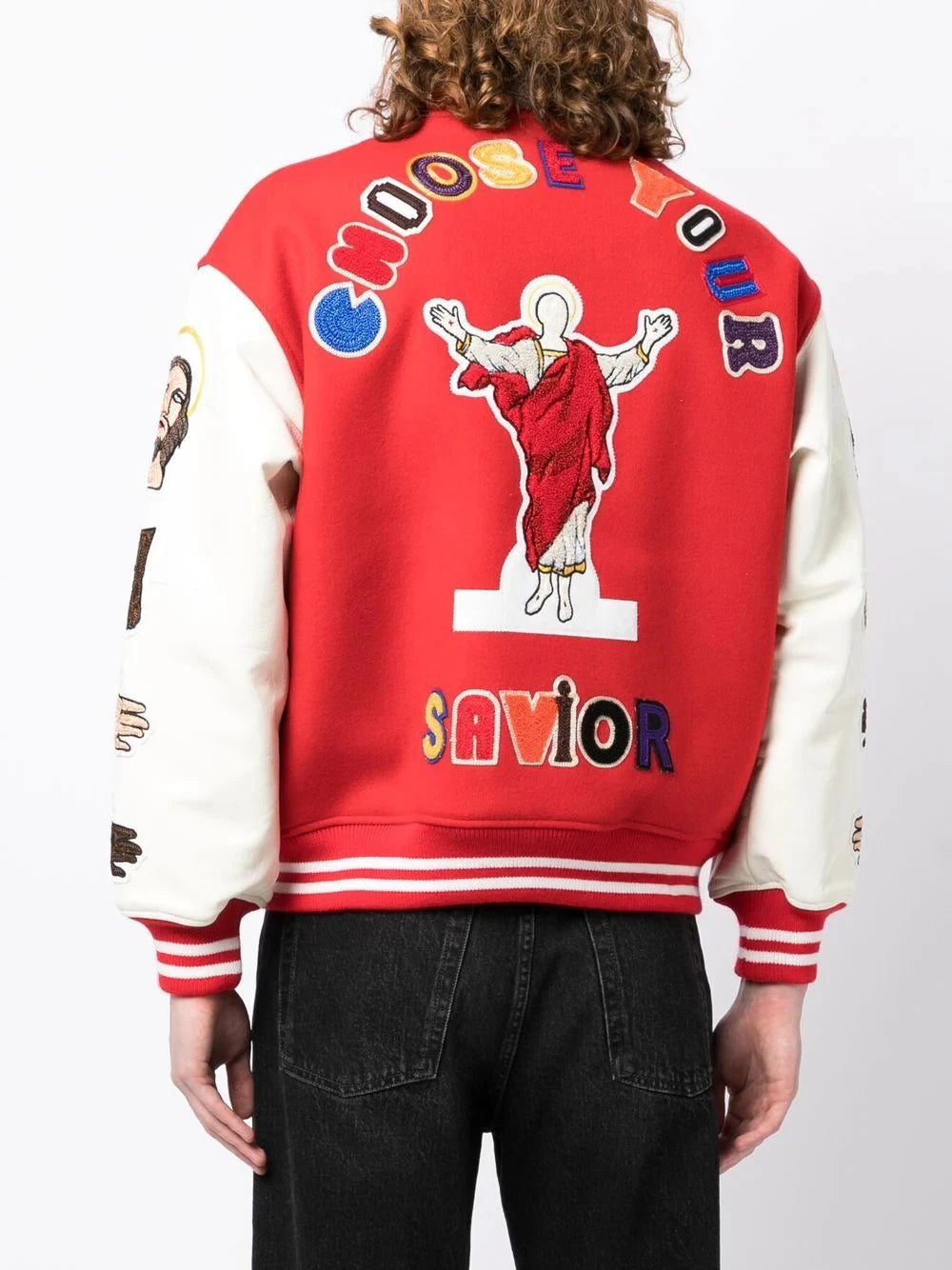 Men's Loose Jacket Longsleeved Baseball Jacket Retro Letter Cycling