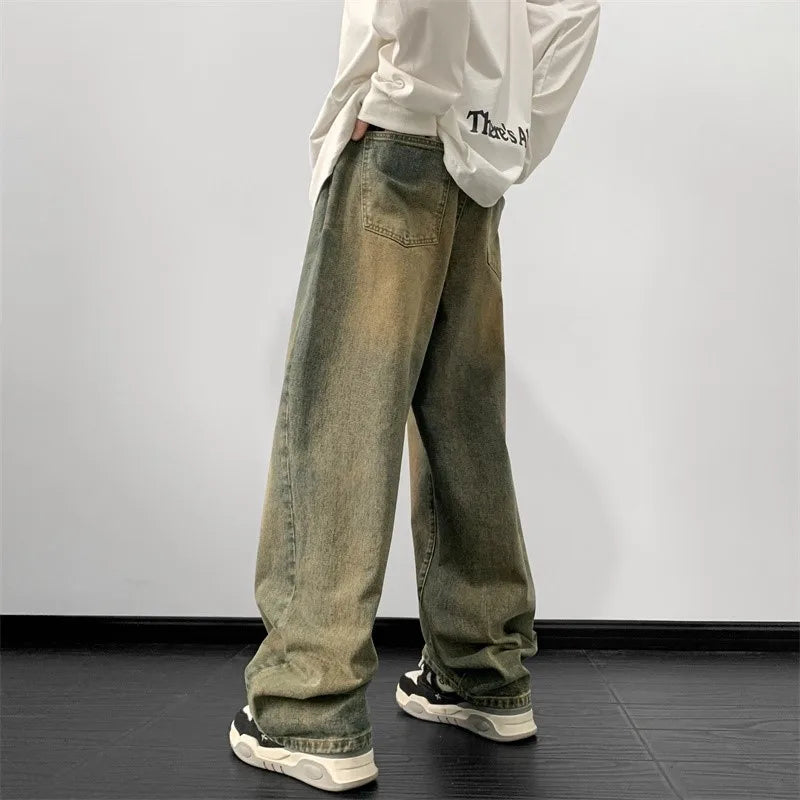 Men's Jeans Loose Denim Pants Wide Leg Jean Straight