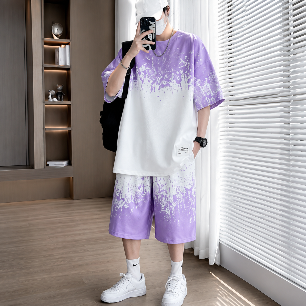 סט אוברסייז לגברים Purple Gradient